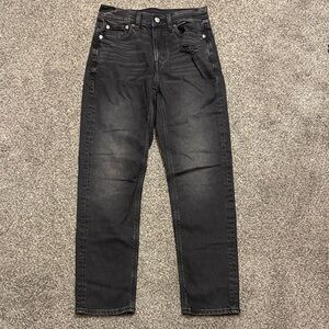 American Eagle Outfitters Women’s Dark Gray Straight High Rise Jeans